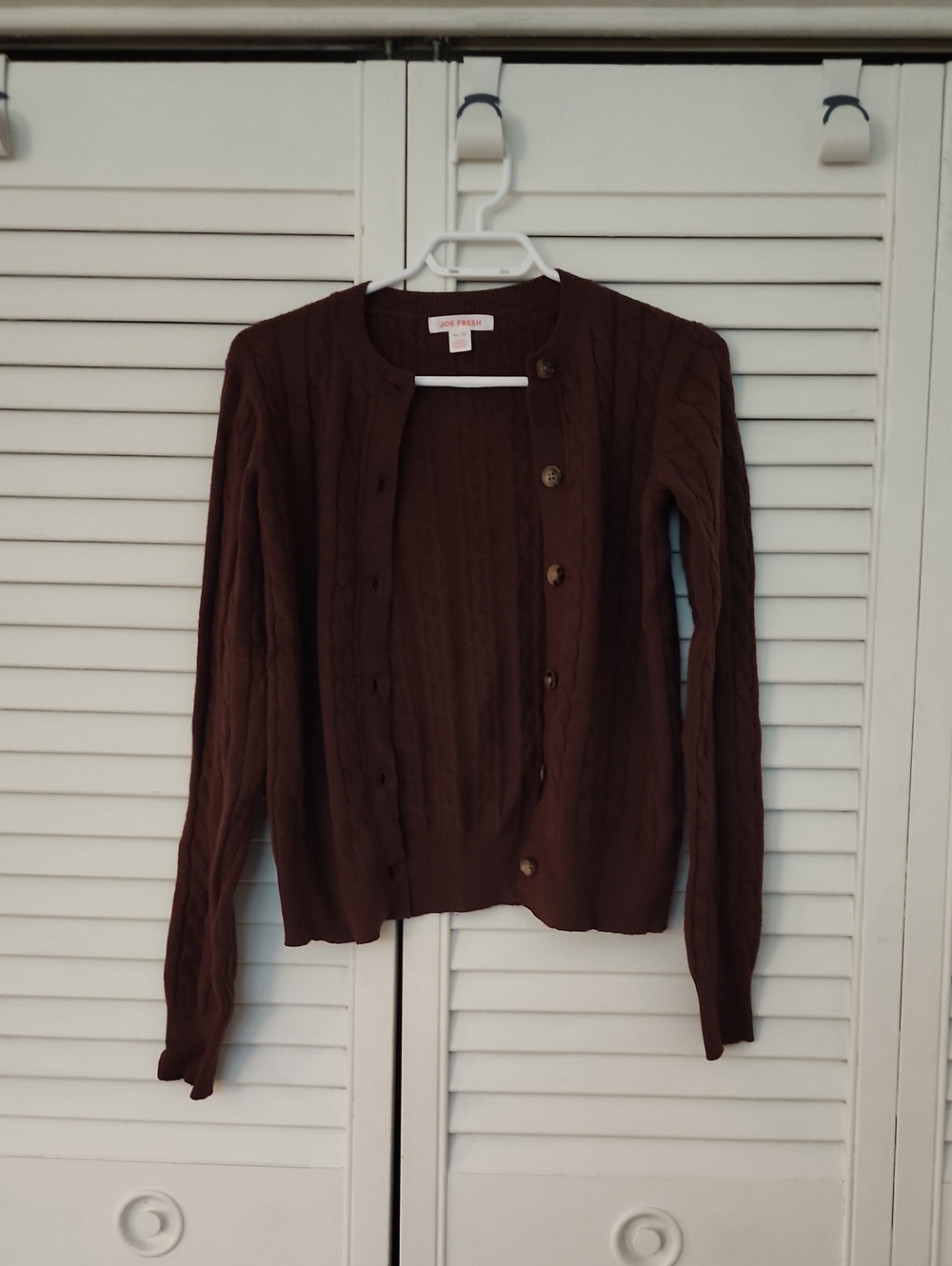Joe Fresh Dark Brown Cable Knit Cardigan